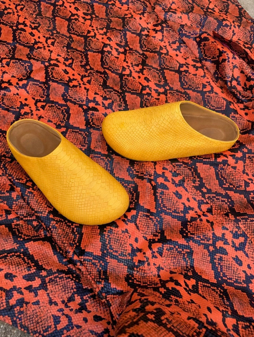 Yellow Snakeskin Mules PREORDER EVERBURN STUDIOS